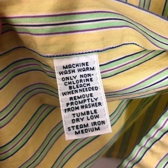 Polo By Ralph Lauren Dress Shirt Yellow Sz Large - Picture 8 of 16